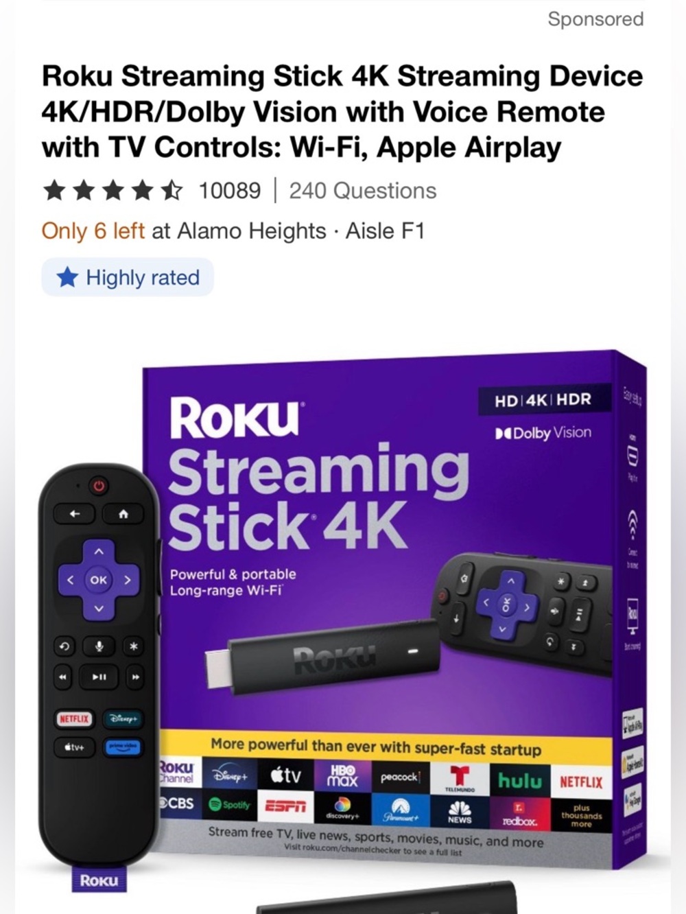 Roku Streaming Stick 4K